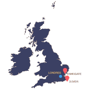 Mapa de Londres, Ramsgate y Dover